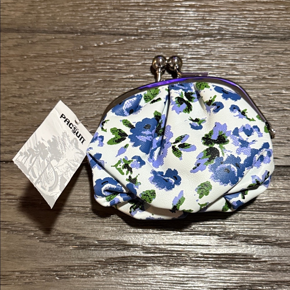 PACSUN - Coin Purse - Blue Floral